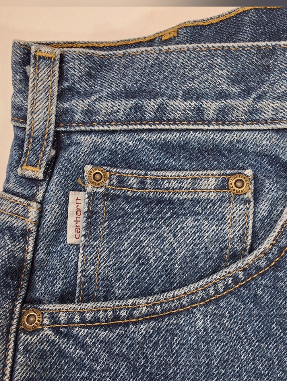Carhartt NWT~Mens Relaxed Straight Fit Flannel Lined Jean~Dark Wash Denim~32X36 - Picture 8 of 11